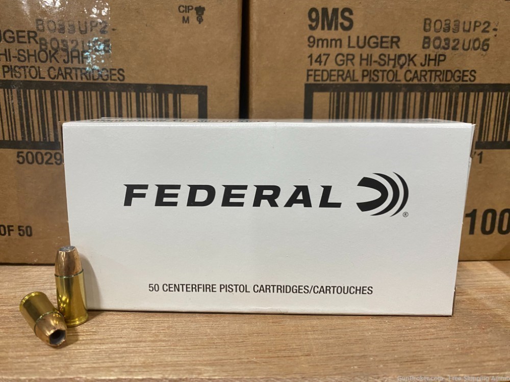 Free Ship! 1000rd case Federal 9mm 147gr JHP Hi-Shok Defense Ammo 9MS-img-0