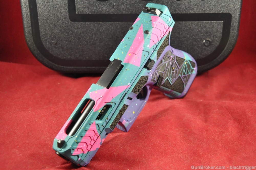 Glock 19 Gen5 80's DAY 4" 15+1 9mm Purple/Cyan/Pink Optic Ready Slide -img-6