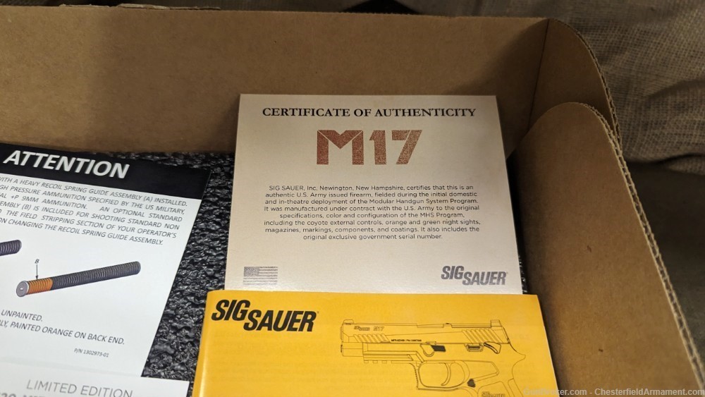 Sig M17 US Surplus  9mm trials pistol,  9mm  1st Armored UDM17-9-Surplus-img-40