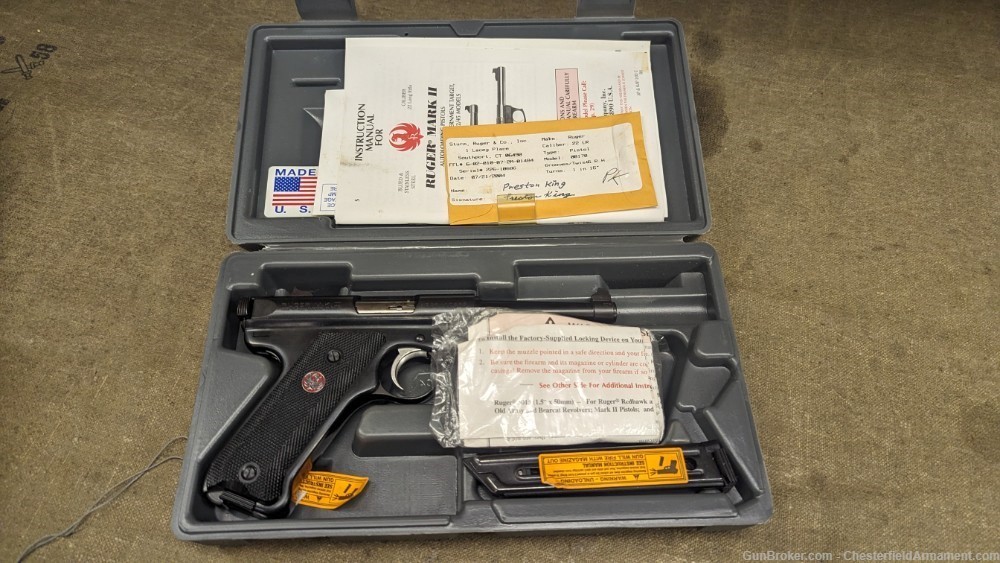 Ruger Mark II Blued 4 inch tapered barrel 22lr with box-img-21