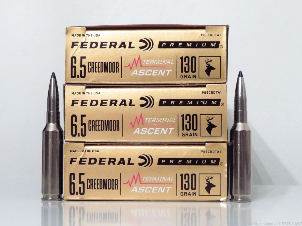 60 ROUNDS FEDERAL TERMINAL ASCENT 6.5 CREEDMOOR 130 gr 2800 FPS P65CRDTA1-img-1