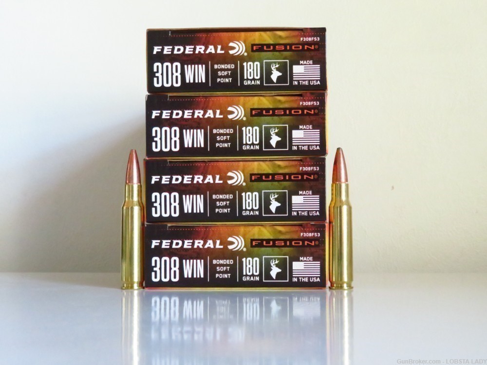308 WINCHESTER FEDERAL FUSION 180 GRAIN bonded soft point  F308FS3-img-1