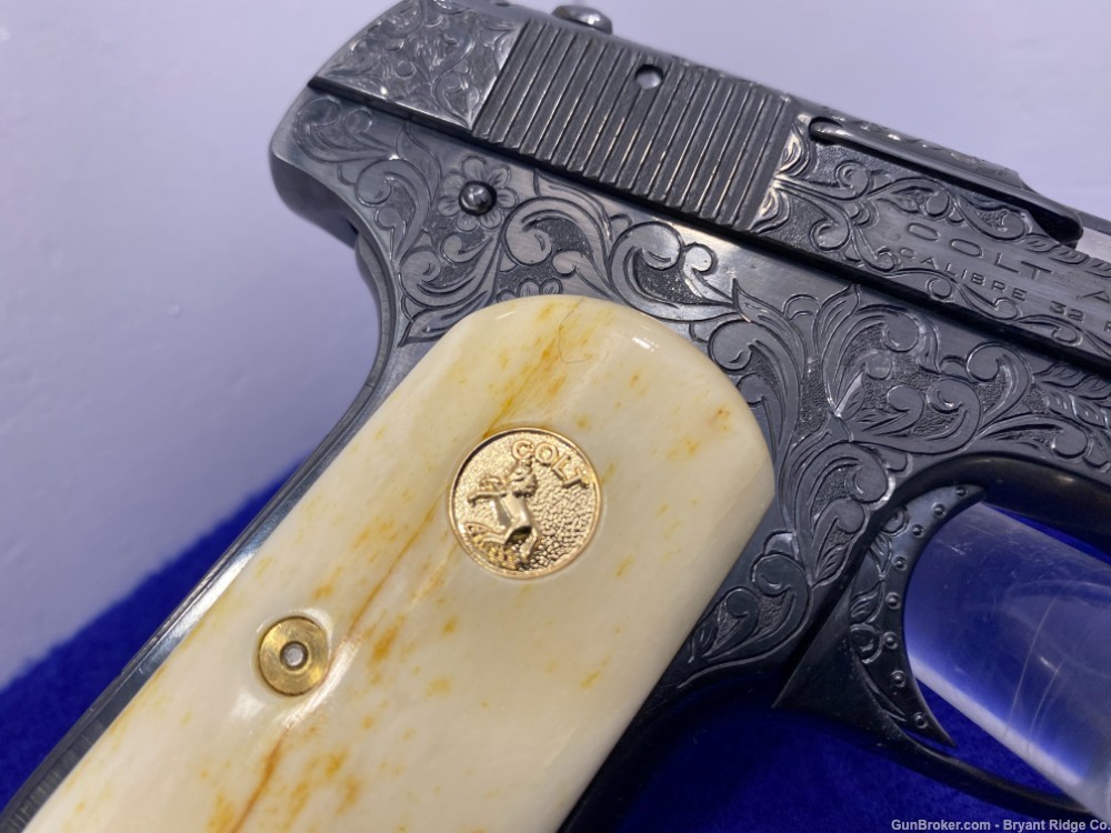 1922 Colt 1903 Engraved .32 Auto Blue *STUNNING ENGRAVED W/ GIRAFFE BONE*-img-23