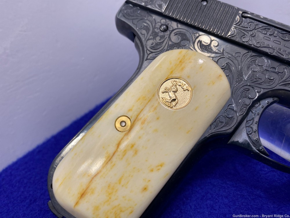 1922 Colt 1903 Engraved .32 Auto Blue *STUNNING ENGRAVED W/ GIRAFFE BONE*-img-22