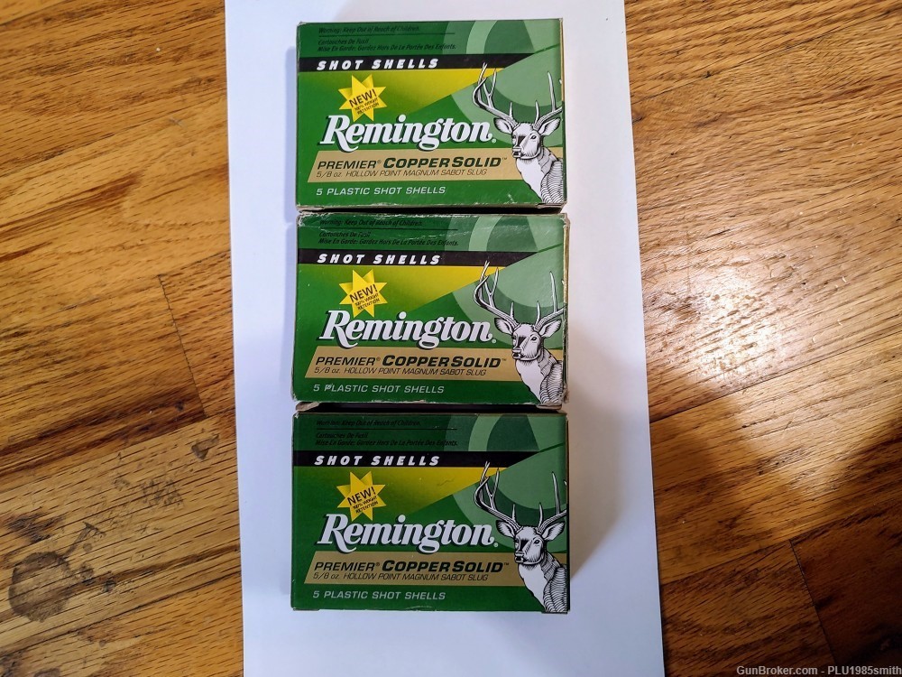 Remington 20 guage 2-3/4" Copper Solids & Platinum Tips-img-1