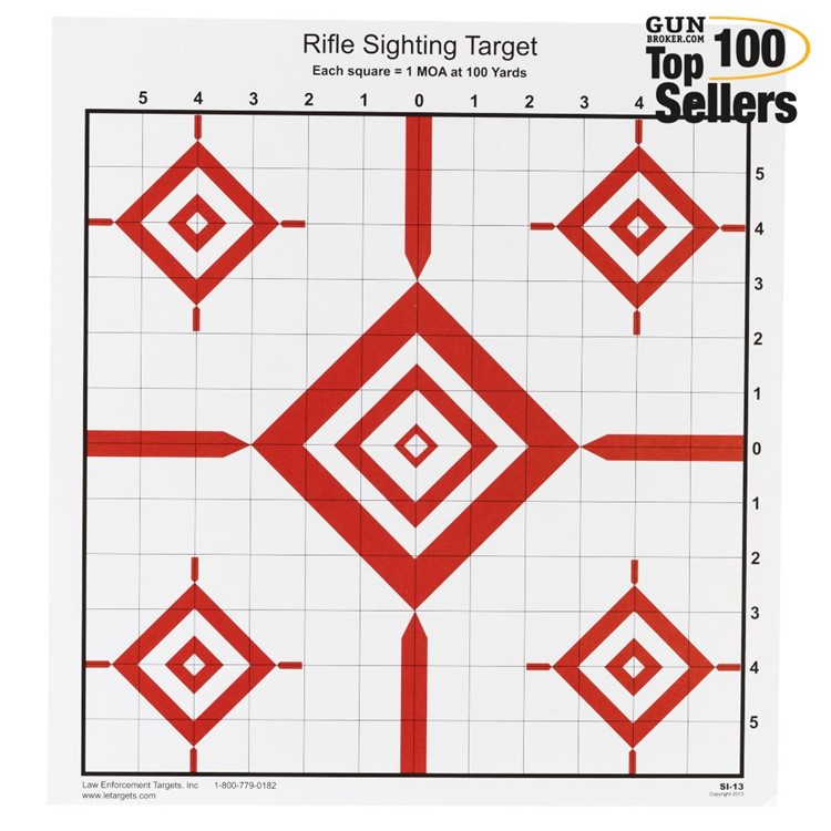 Action Target SI-13, Advanced Rifle Sighting Target,1.047 Inch Grid Pattern-img-0