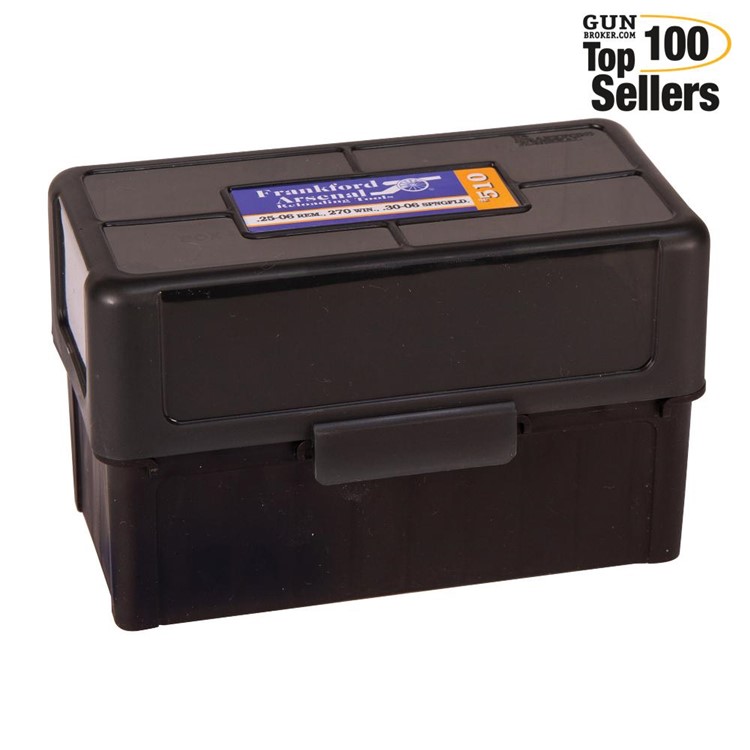 Frankford Arsenal Hinge-Top Ammo Box, 510, 50 Rounds, Smoke Gray-img-0