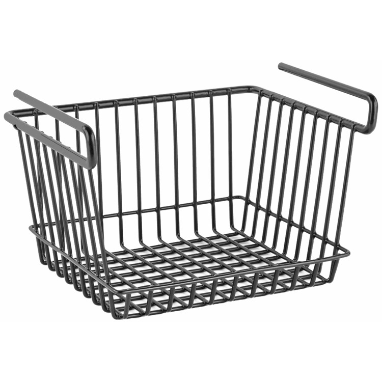 SnapSafe Hanging Shelf Basket 11.75"W x 7.5"H x 9"D Holds Up To 40lbs, Blk-img-1