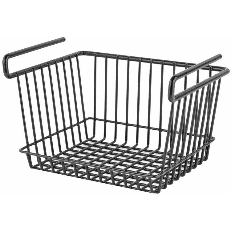 SnapSafe Hanging Shelf Basket 11.75"W x 7.5"H x 9"D Holds Up To 40lbs, Blk-img-2