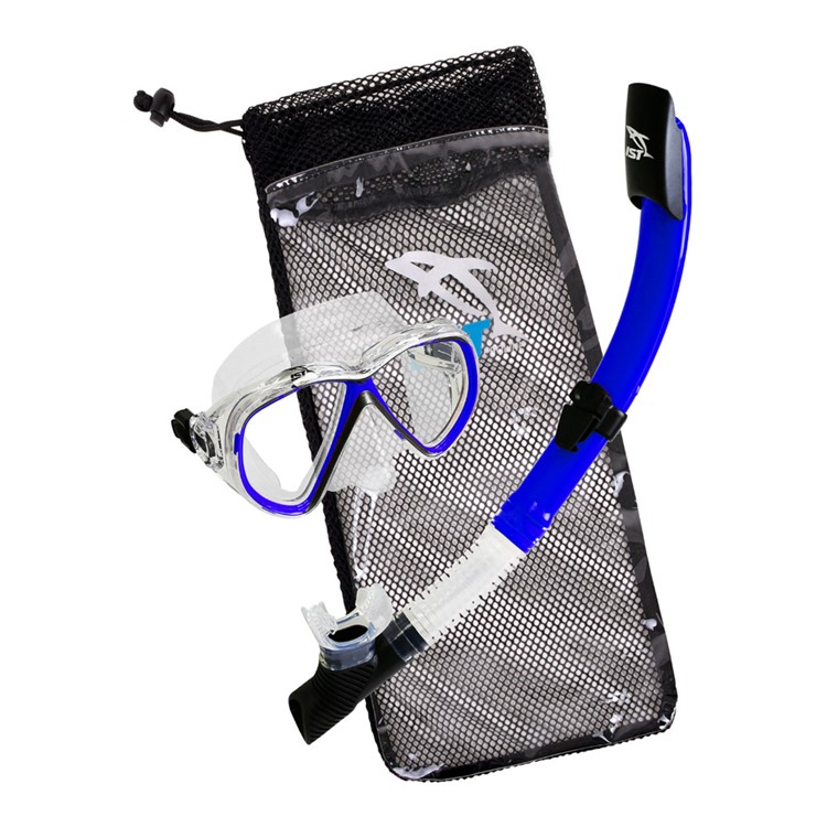 IST Junior Snorkeling Mask And Snorkel Clear/ Blue Combo Set (CSJ01-CB)-img-1