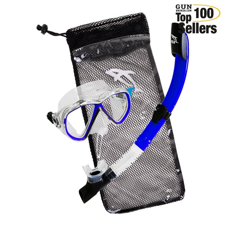 IST Junior Snorkeling Mask And Snorkel Clear/ Blue Combo Set (CSJ01-CB)-img-0