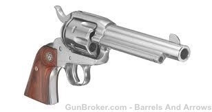 Ruger 5104 Vaquero Revolver 45 LC 5.5 in Hardwood Grp, 6 Rnd, Fixed -img-0