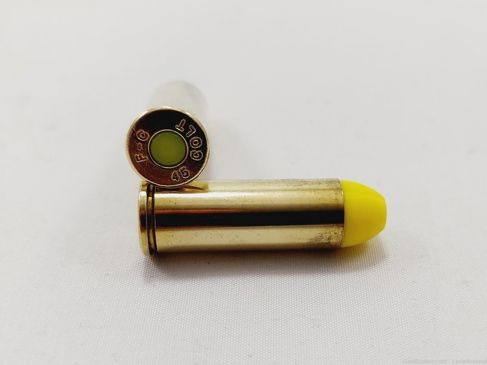 45 Long Colt Brass Snap caps / Dummy Training Rounds - Set of 6 - Yellow-img-1