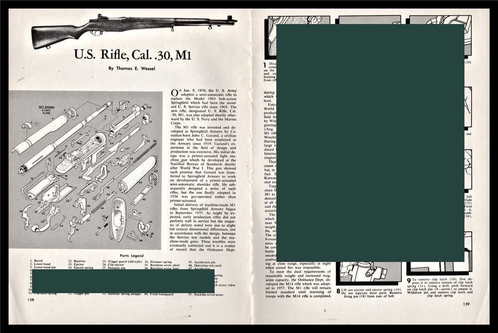 U.S. M1 .30 Rifle Schematic Parts List Disassembly Article-img-0