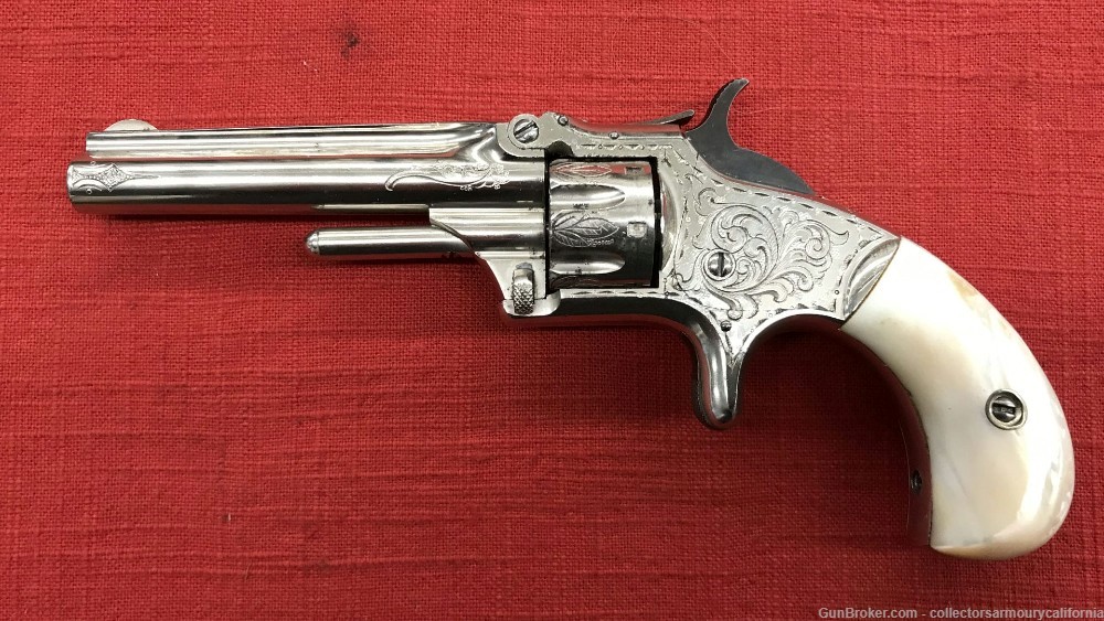 Excellent Cased Engraved Smith & Wesson First Model Third Issue 22 Revolver-img-4