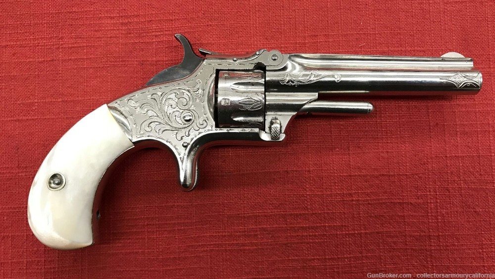 Excellent Cased Engraved Smith & Wesson First Model Third Issue 22 Revolver-img-1