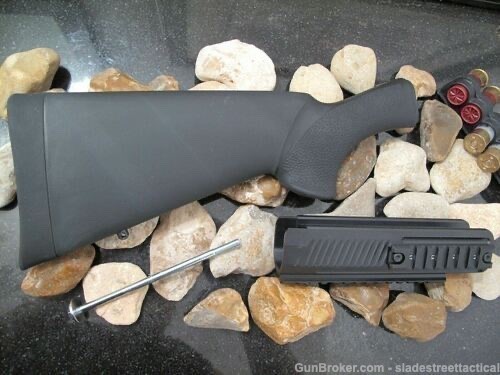 Fits Remington 870 Hogue Shotgun Stock + Milled Tactical Picatinny Forend-img-1