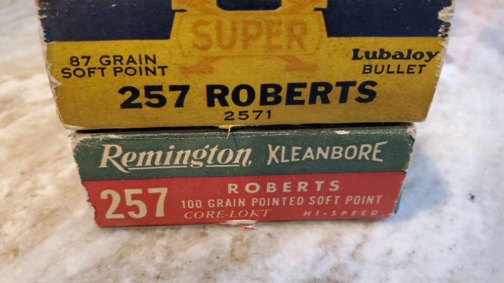 257 Roberts - 2 full boxes 40 rounds -Western Super-X & Remington Kleanbore-img-2