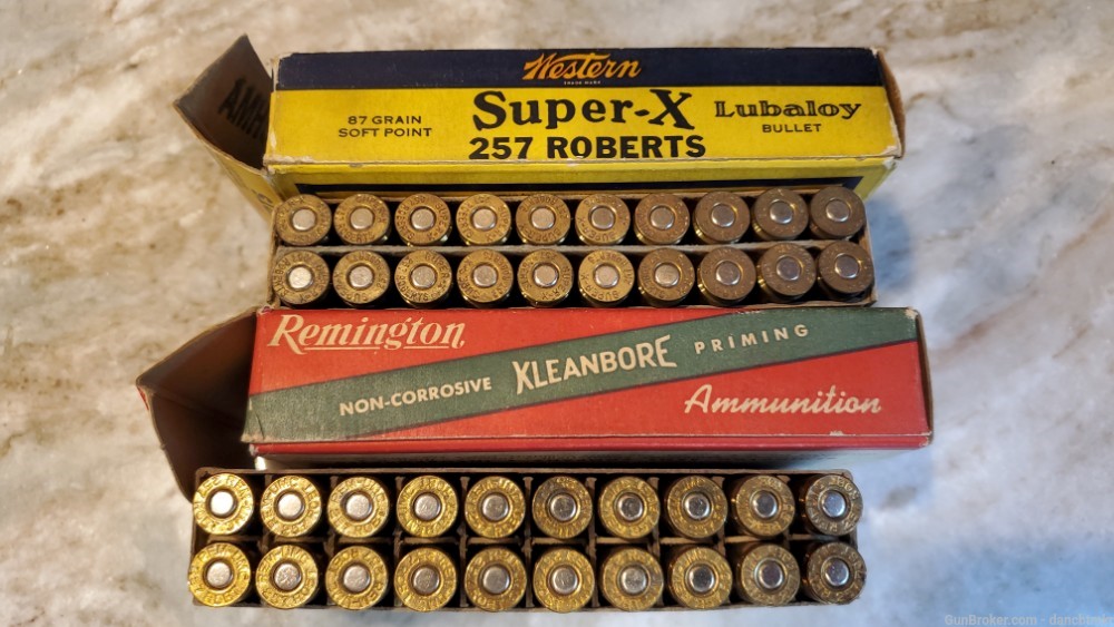 257 Roberts - 2 full boxes 40 rounds -Western Super-X & Remington Kleanbore-img-1