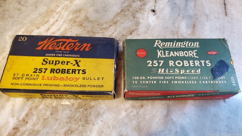 257 Roberts - 2 full boxes 40 rounds -Western Super-X & Remington Kleanbore-img-0