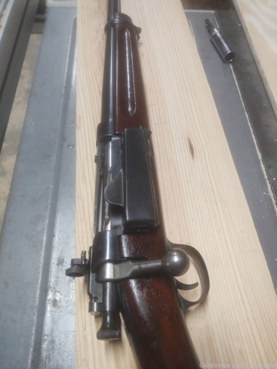 US Springfield Krag Model 1898 Rifle vintage sporter w/peep-img-1