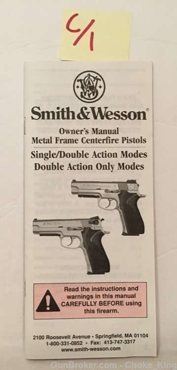 Orig All Models Automatic S&W Smith & Wesson Owners Instruction Manual-img-0