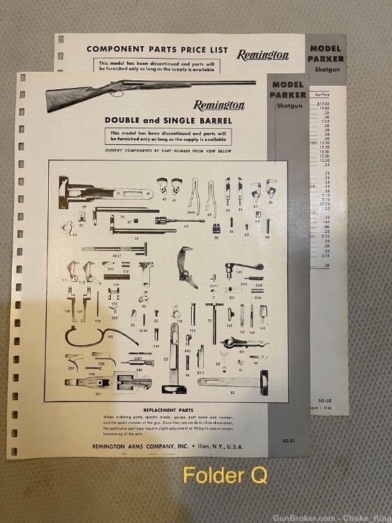 Remington Parker Model Parts list Schematic -img-0