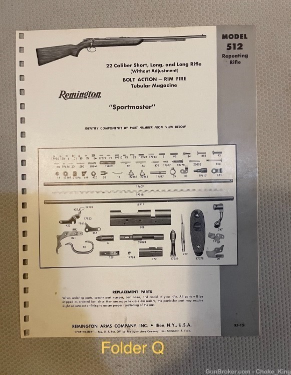 Remington 512 Parts Schematic -img-0