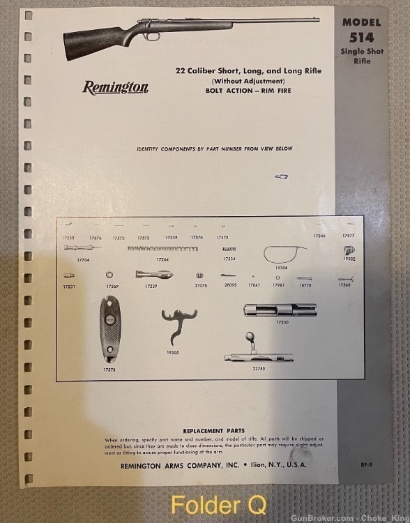 Remington 514 Parts list Schematic -img-0