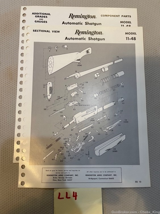 Remington Model 11-48 Parts List Schematic -img-0