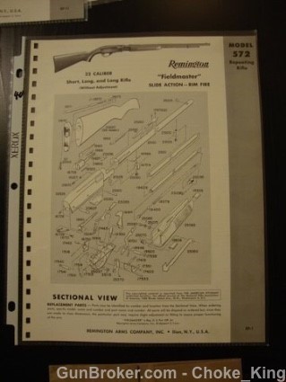 Remington 572 .22 Parts List Model Schematic View-img-0