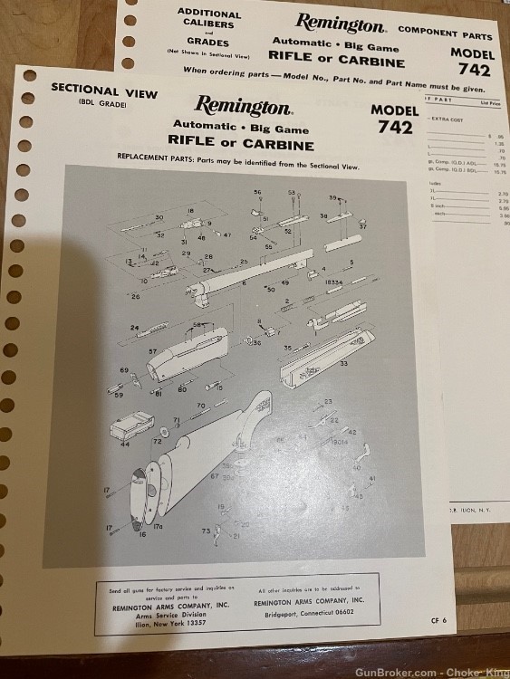 Remington Parts and Schematic Model 742-img-0