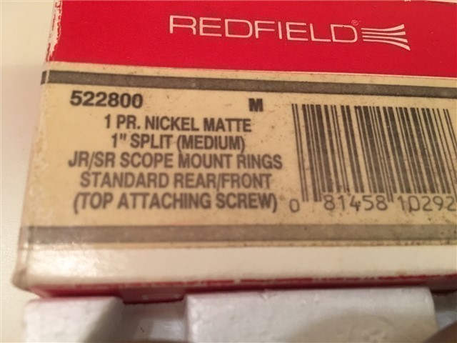 New Redfield Scope Rings 1" Matte Nickel Medium 522800-img-2