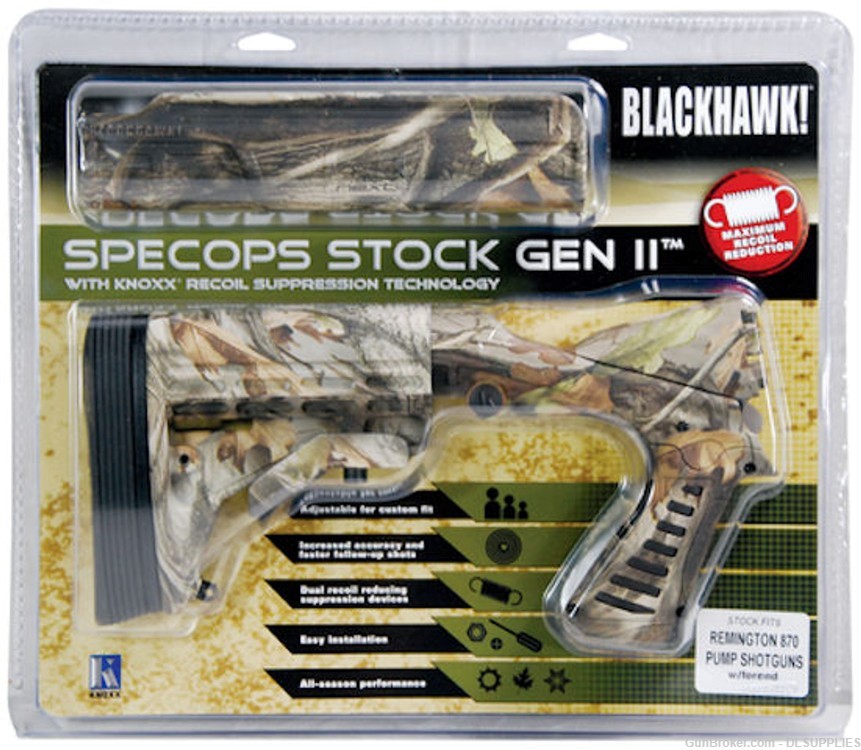BLACKHAWK KNOXX SPECOPS REMINGTON 870 12 GAUGE ADJ STOCK END CAMO GEN II-img-0