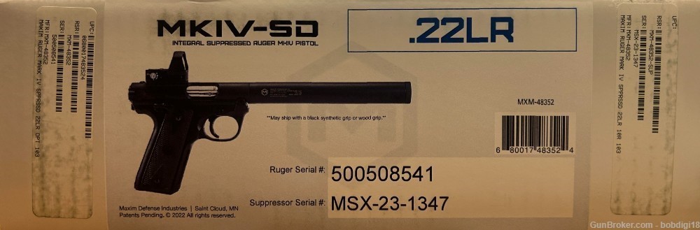 Maxim Defense Ruger MKIV-SD Integral Suppressor MXM-48352 Eform3 NO CC FEES-img-3