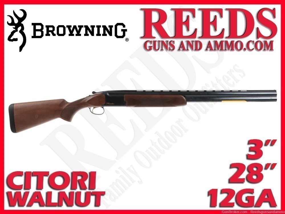 Browning Citori Hunter Grade I Walnut Blued 12 Ga 3in 28in 018258304-img-0