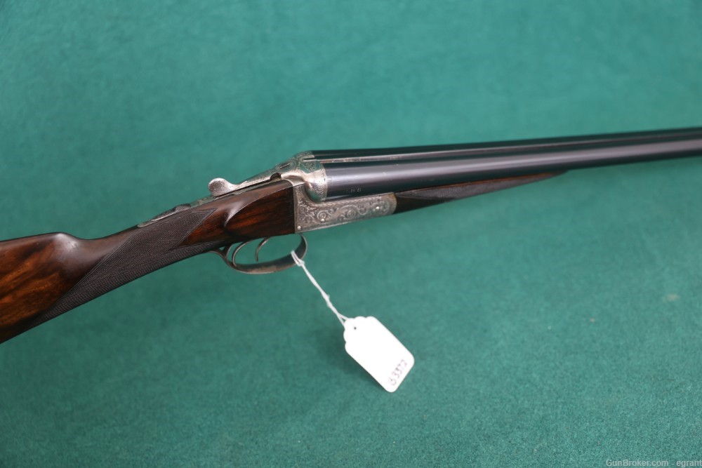 B3372 A. Anson British side by side 12ga 30" Straight stock engraved-img-0