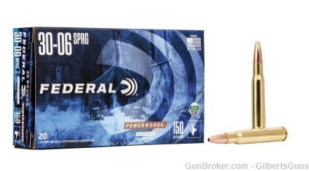 Federal Power Shock Copper 30-06 150 Grain HP Ammunition 3006150FLA-img-0
