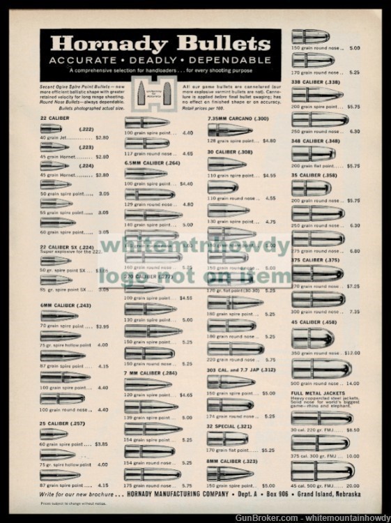 1963 HORNADY Full-line Ammunition Bullets Reloading Vintage PRINT AD-img-0