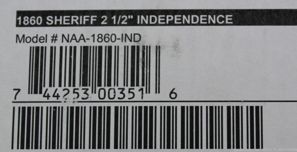 NIB NAA 1860 SHERIFF REVOLVER .22 MAG 2.5" BRL INDEPENDENCE (NAA-1860-IND)-img-5
