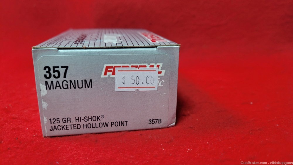 Federal Classic .357 Magnum 125 grain Hi-Shok JHP 150 rounds 3 boxes-img-1