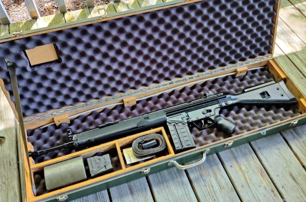 RARE Heckler & Koch G3 SG1 Pre-May Dealer Sample Machine Gun & HK Case-img-0