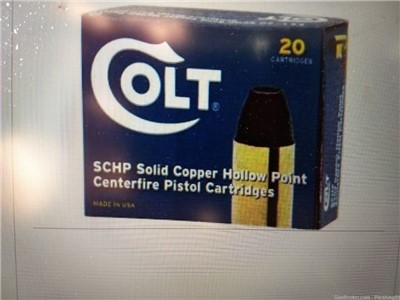 Colt 380ACP 80gr solid copper Hollow PT AC380HPCS 20 Rds/Box-(10 AVAILABLE)