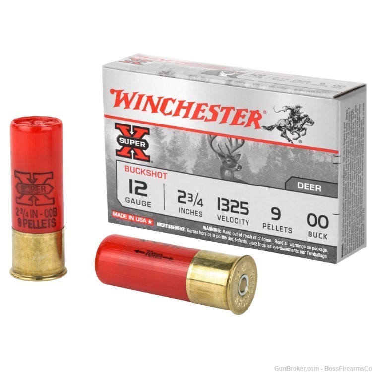 Winchester Super-X 2.75" 12ga 9 Pellet 00 Buck 5rd XB1200-img-0