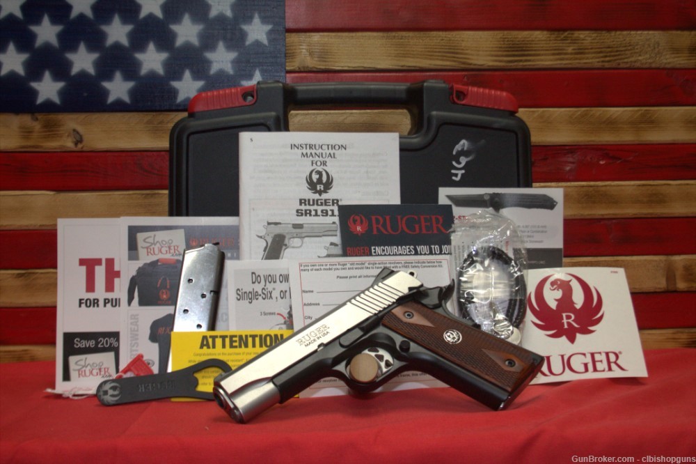 NEW Ruger SR 1911 .45 ACP LW Commander Style Black Anodize -img-0