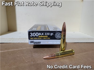 Sig Sauer 300 blackout 220 gr. Subsonic 300 blk (20 round box) No C.C. Fee