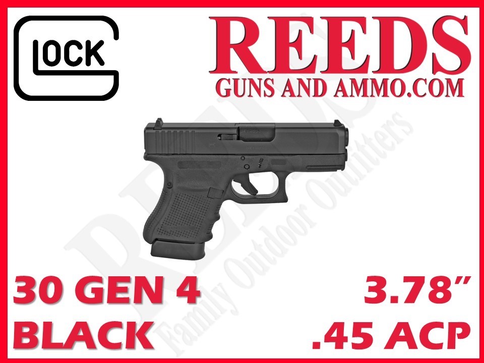 Glock 30 Gen 4 Black 45 ACP 3.78in 3-10Rd Mags PG3050201-img-0