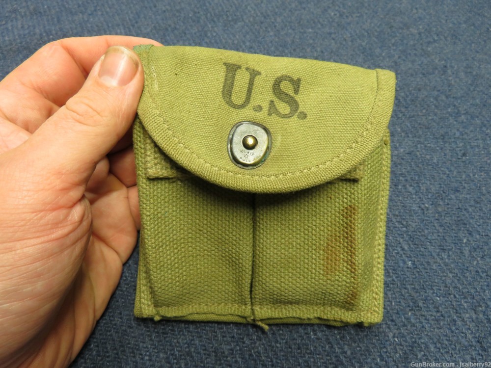 LOT OF 2 WWII US M1 CARBINE MAGAZINES W/ STOCK POUCH-UNISSUED-img-7