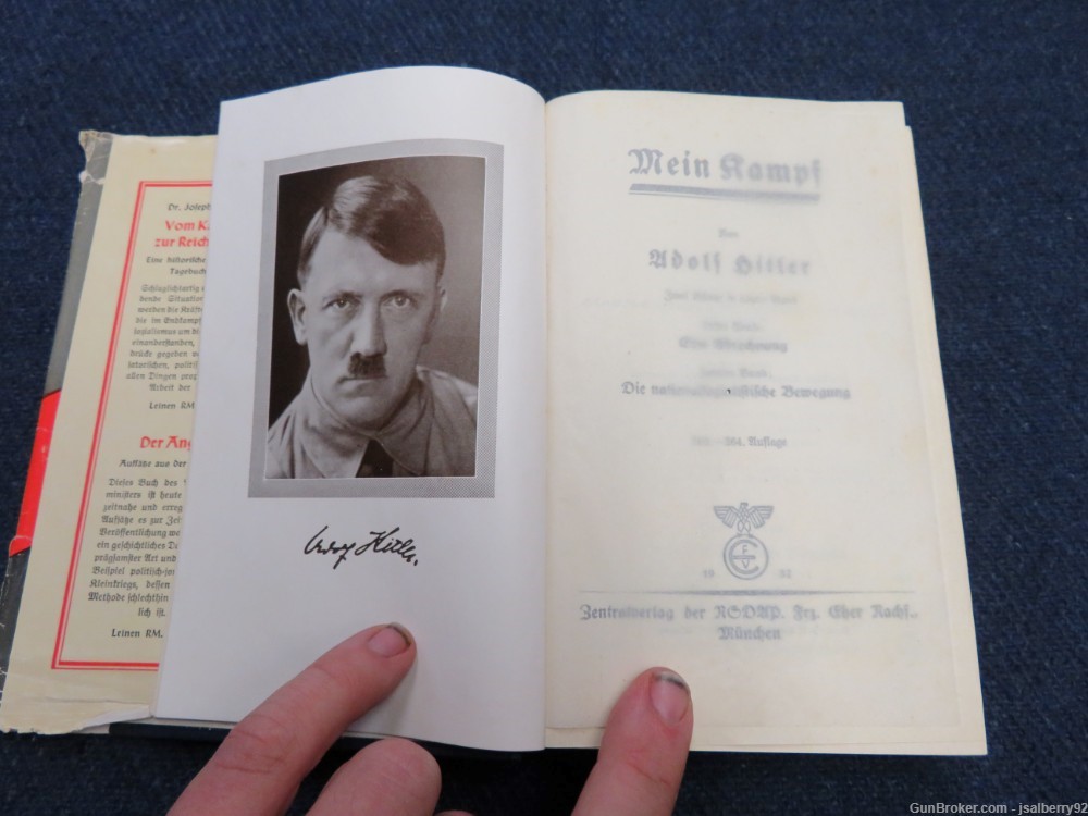 WWII GERMAN “MEIN KAMPF” BOOK BY ADOLF H.-1937 EDITION-W/ RARE DUSTJACKET-img-7