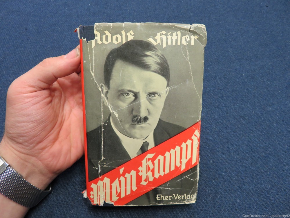 WWII GERMAN “MEIN KAMPF” BOOK BY ADOLF H.-1937 EDITION-W/ RARE DUSTJACKET-img-0